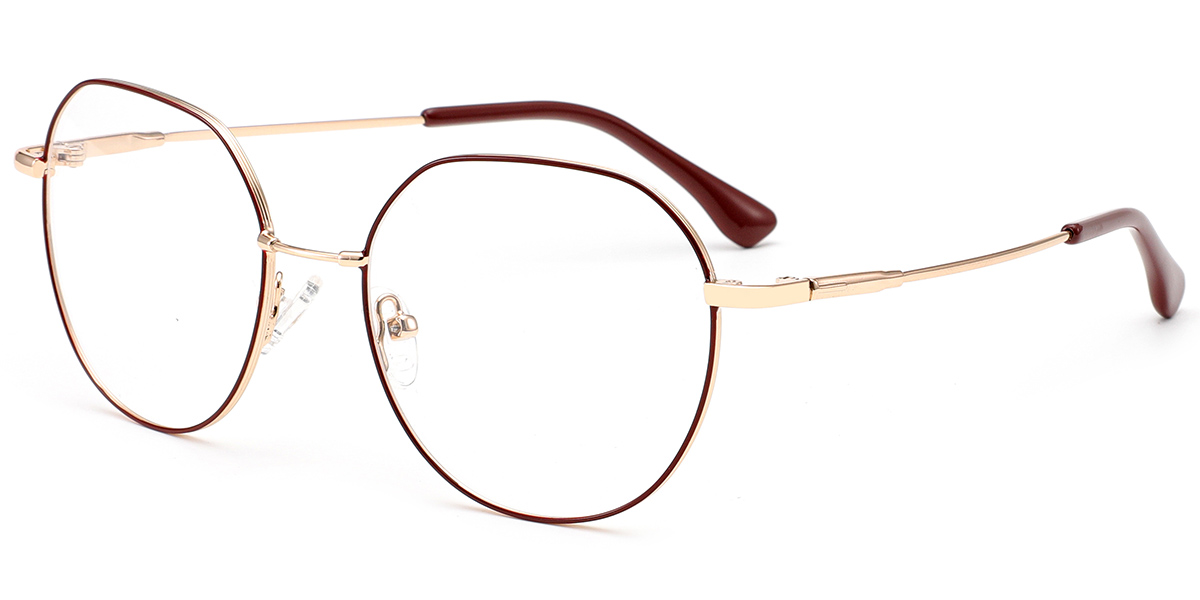 Round Reading Glasses rose_gold-red