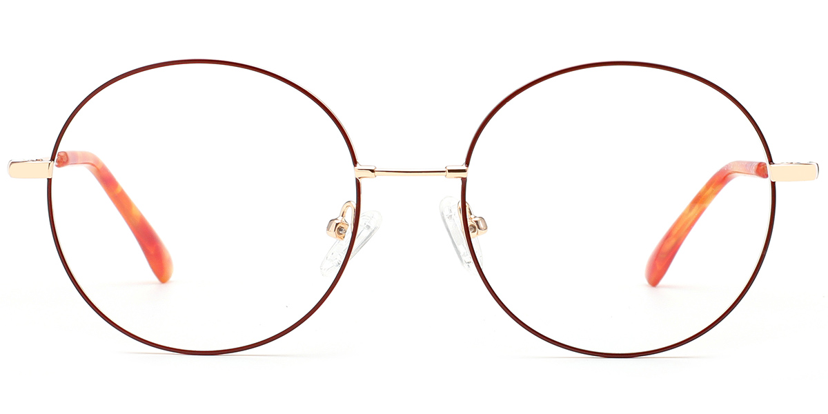 Round Reading Glasses rose_gold-red