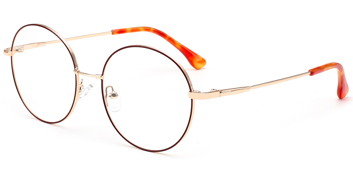 Round Reading Glasses rose_gold-red