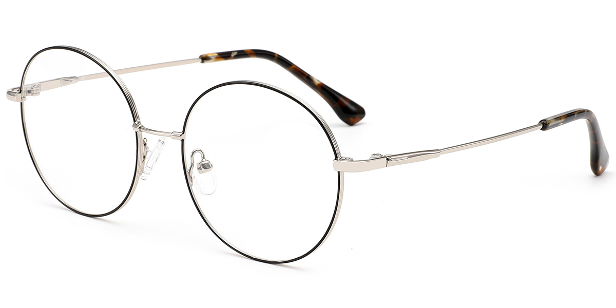 Round Reading Glasses black-silver