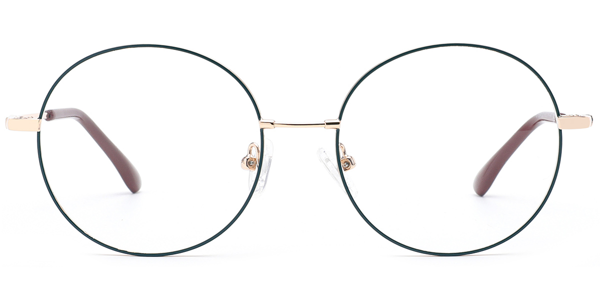 Round Reading Glasses rose_gold-green