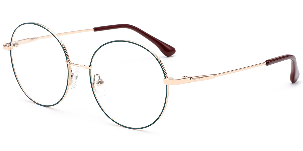 Round Reading Glasses rose_gold-green