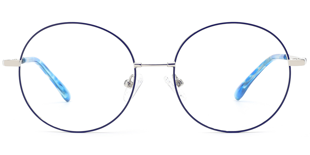 Round Reading Glasses silver-blue