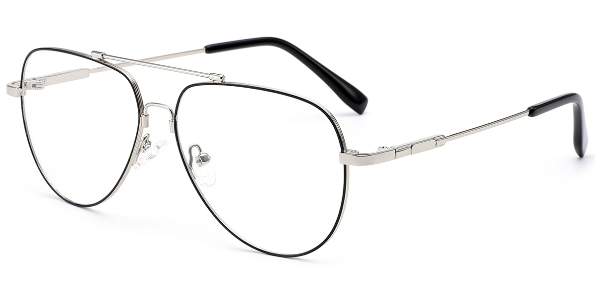 Aviator Reading Glasses black-silver