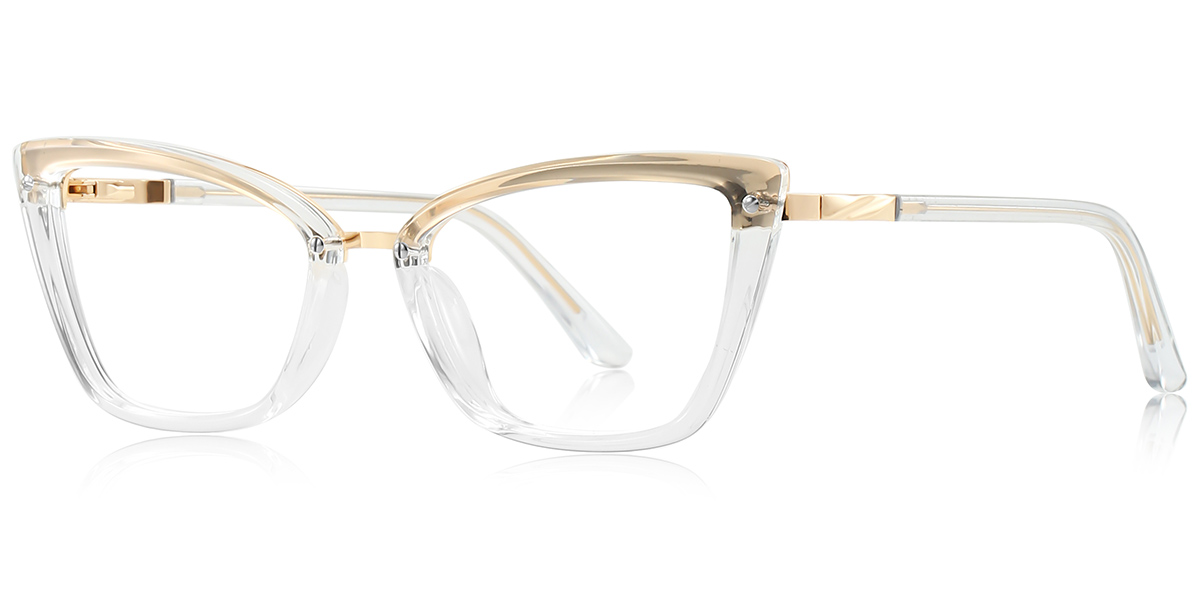 Cat Eye Reading Glasses translucent-white