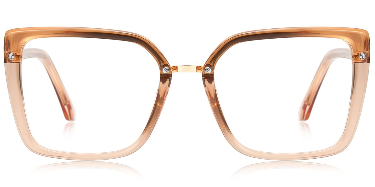 Square Reading Glasses translucent-brown