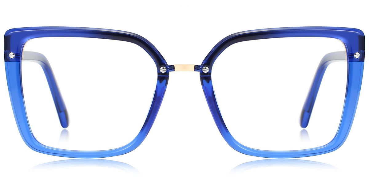 Square Reading Glasses translucent-blue