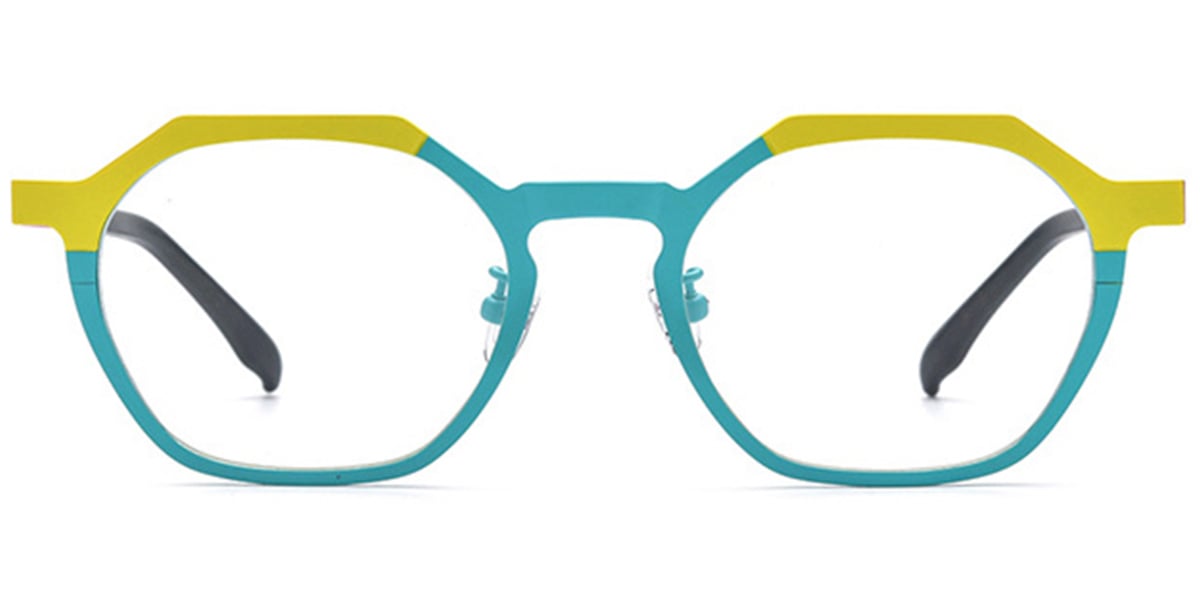 Titanium Geometric Reading Glasses pattern-yellow