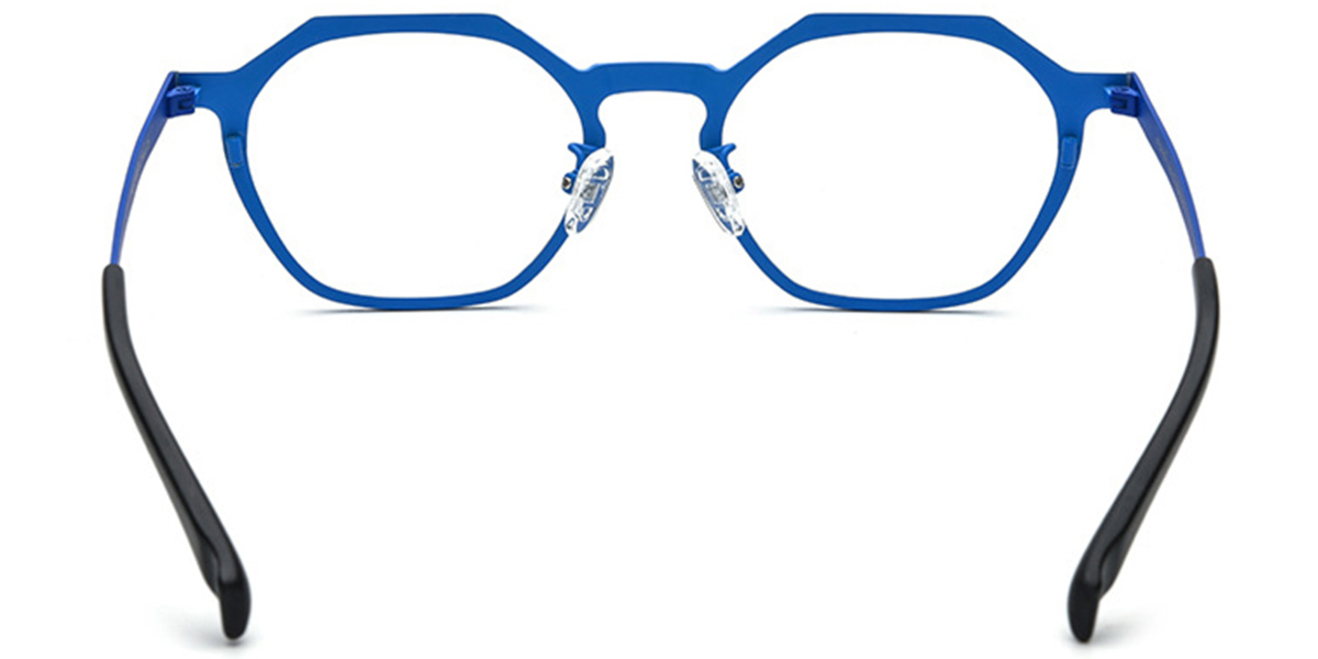 Titanium Geometric Reading Glasses pattern-blue