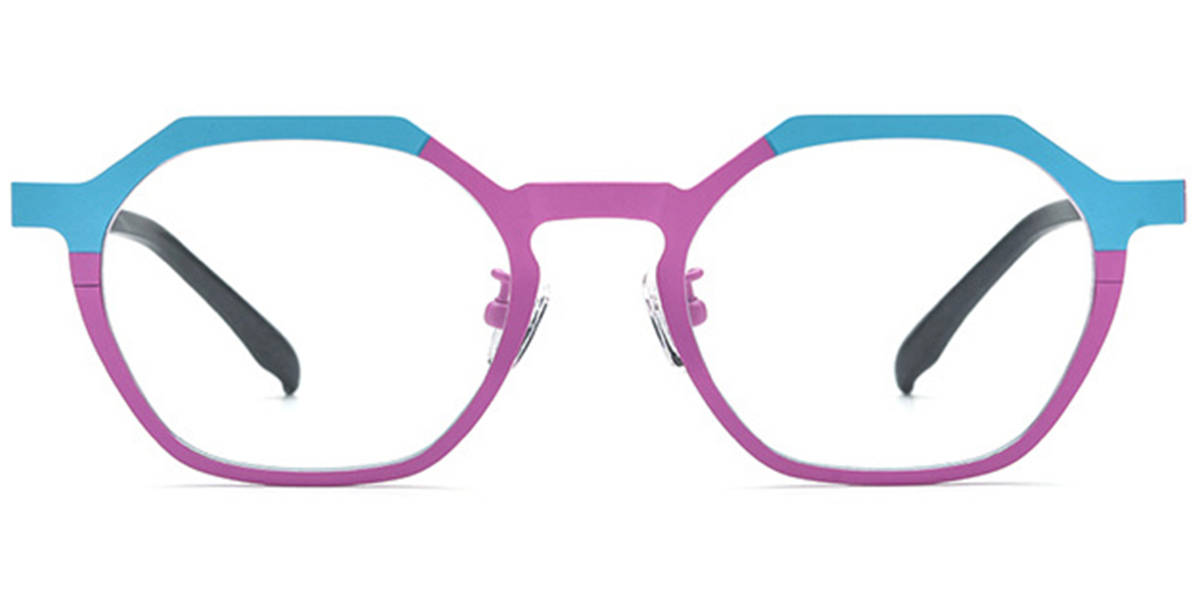 Titanium Geometric Reading Glasses pattern-purple