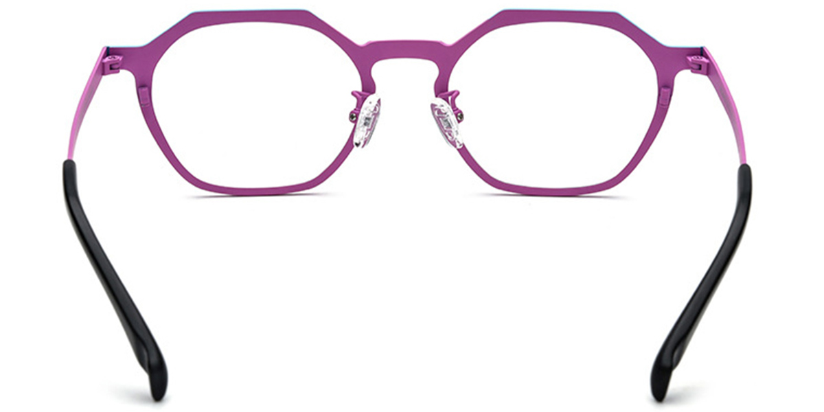 Titanium Geometric Reading Glasses pattern-purple