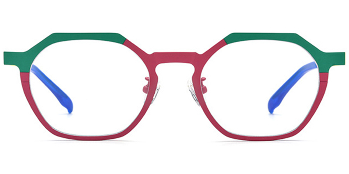 Titanium Geometric Reading Glasses pattern-rose