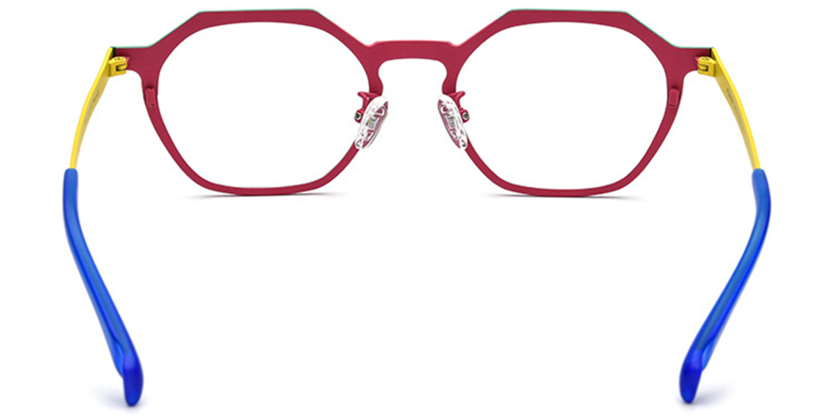 Titanium Geometric Reading Glasses pattern-rose