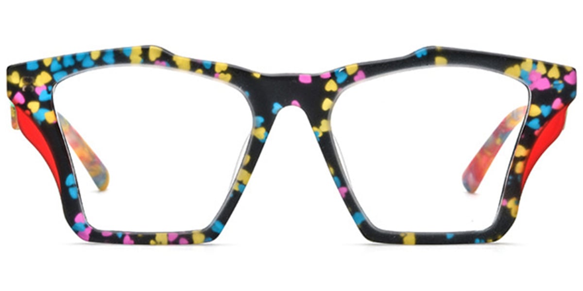 Acetate Geometric Reading Glasses pattern-black