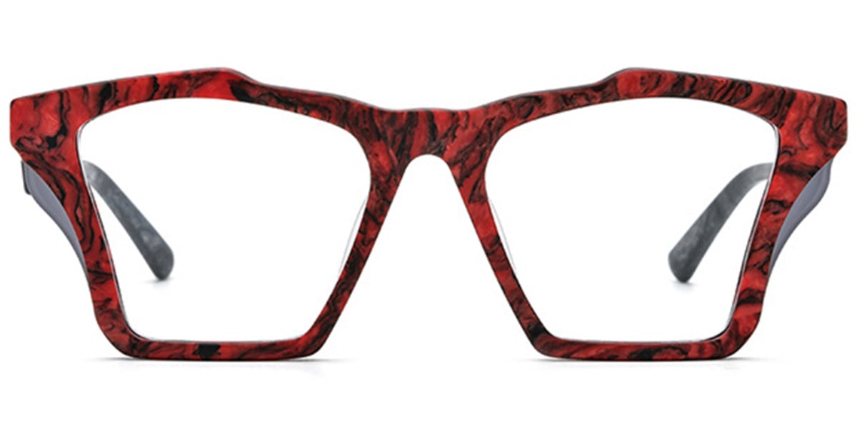 Acetate Geometric Reading Glasses pattern-red