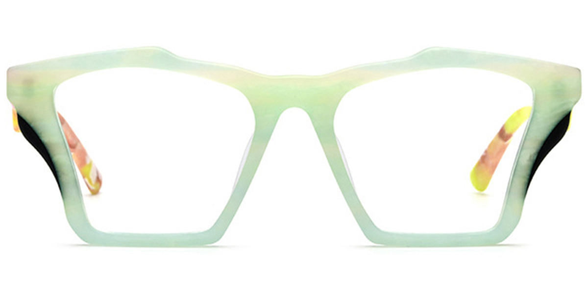 Acetate Geometric Reading Glasses pattern-green