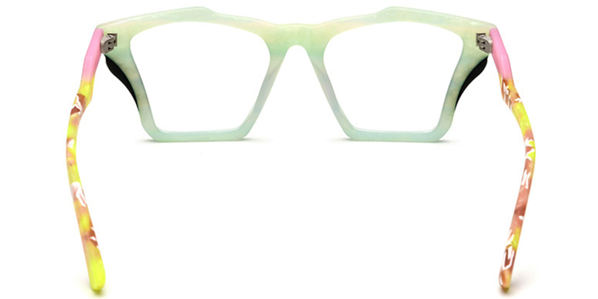 Acetate Geometric Reading Glasses pattern-green