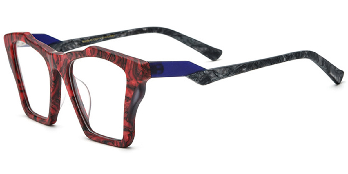 Acetate Geometric Reading Glasses pattern-red