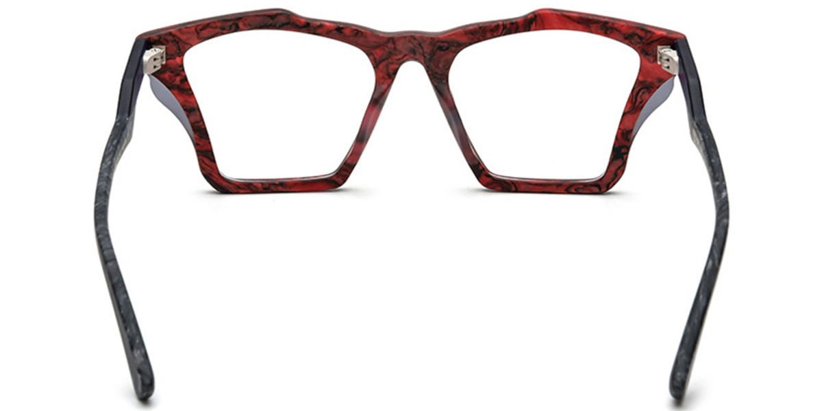 Acetate Geometric Reading Glasses pattern-red