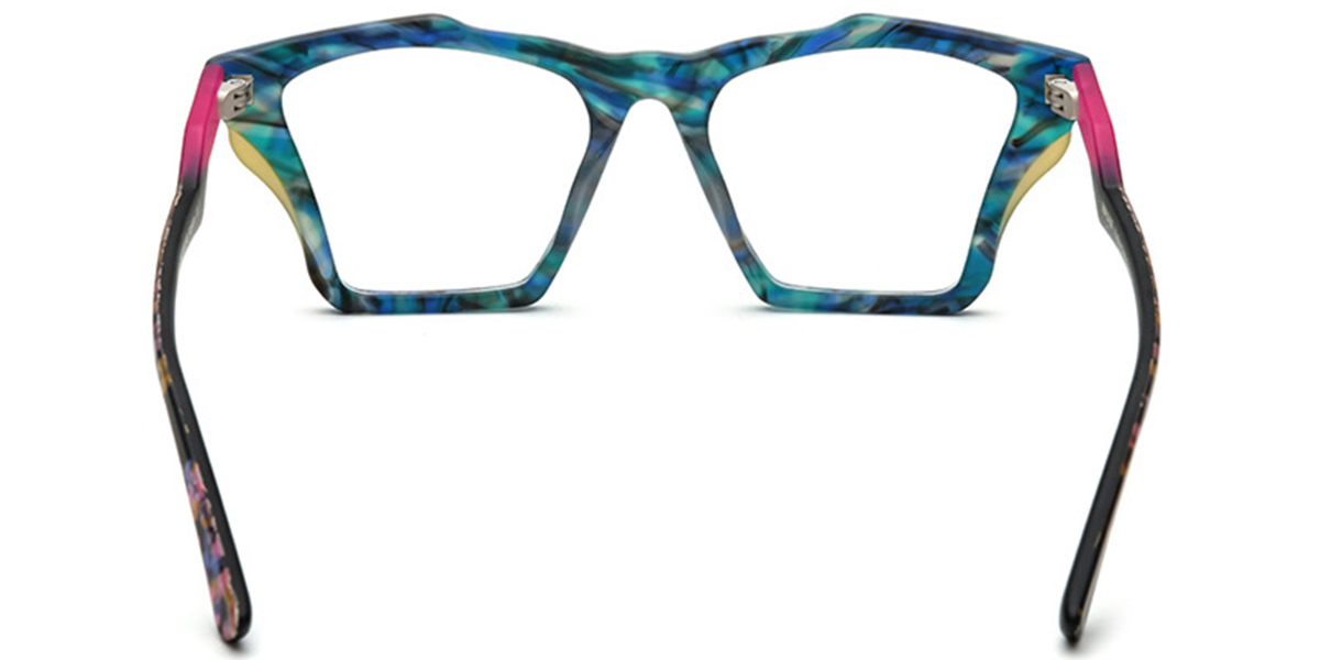 Acetate Geometric Reading Glasses pattern-blue