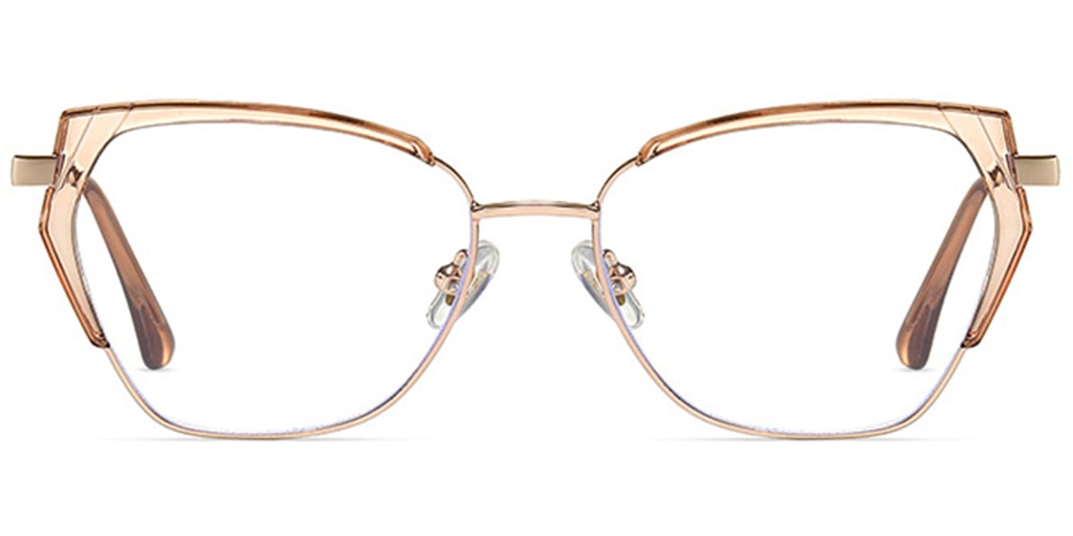 Geometric Reading Glasses translucent-brown