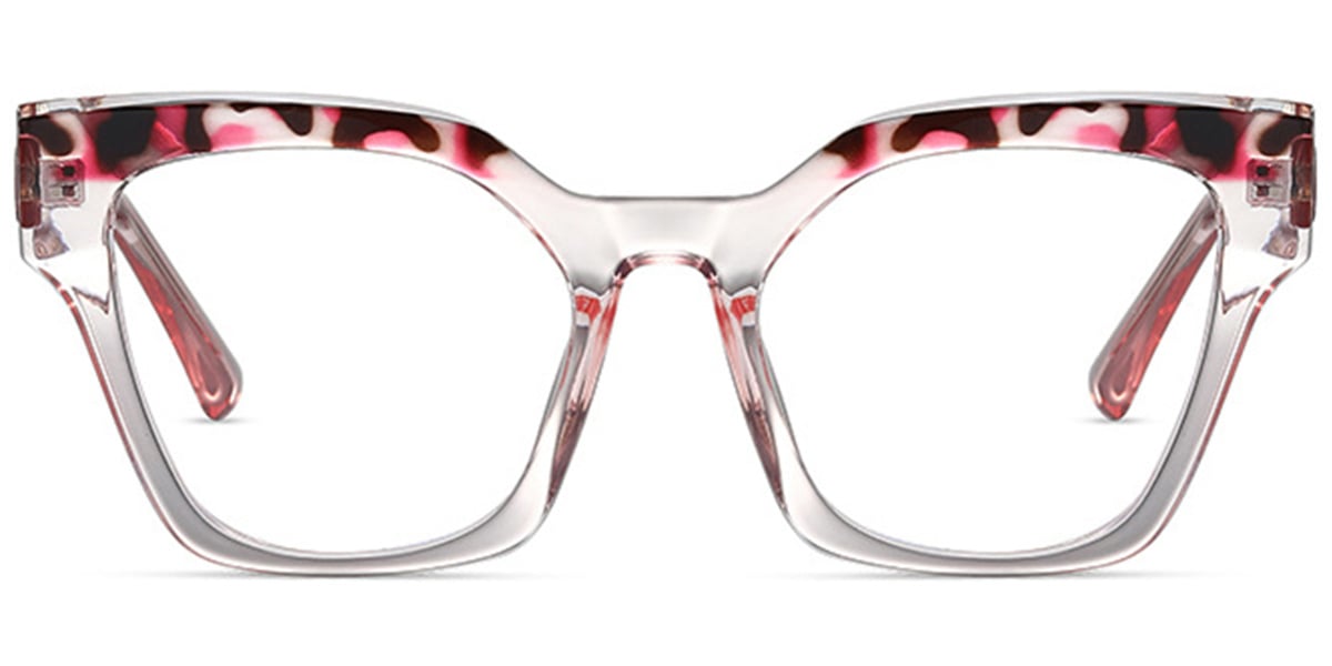 Square Reading Glasses pattern-pink