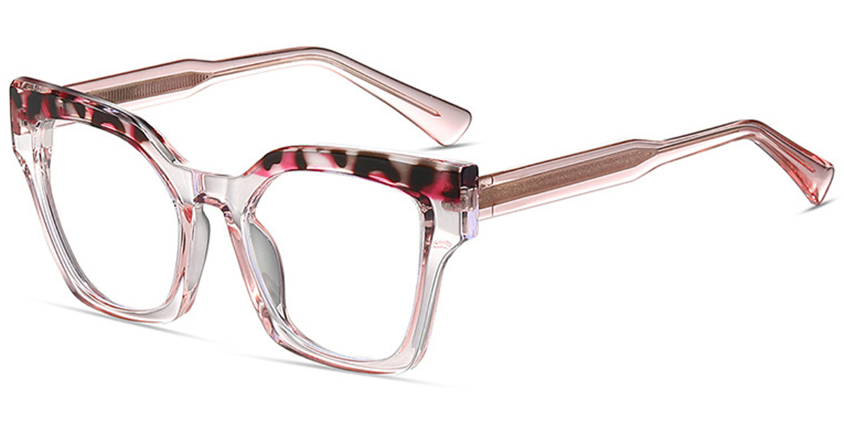 Square Reading Glasses pattern-pink