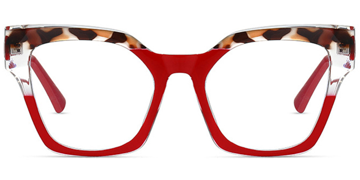 Square Reading Glasses pattern-red