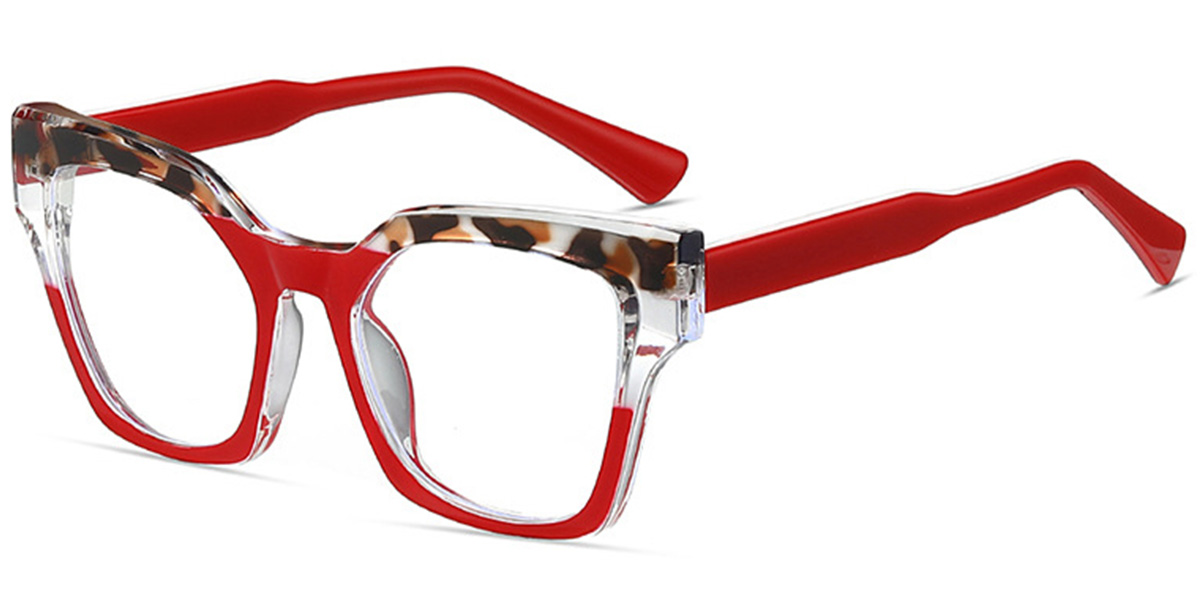 Square Reading Glasses pattern-red