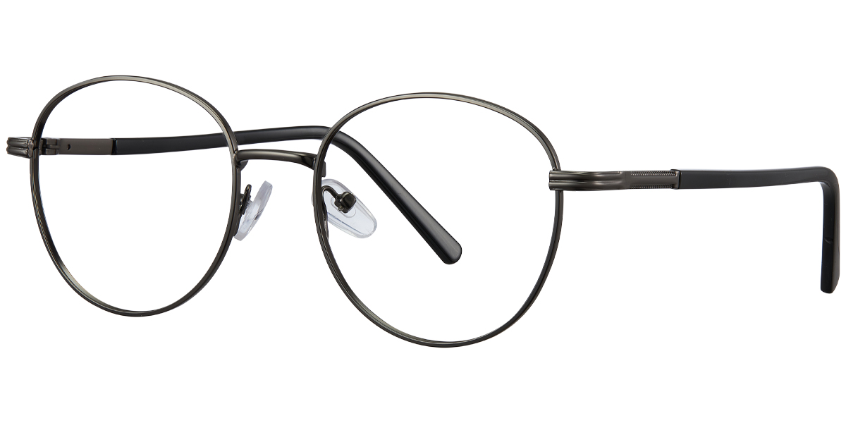 Round Reading Glasses gun_metal