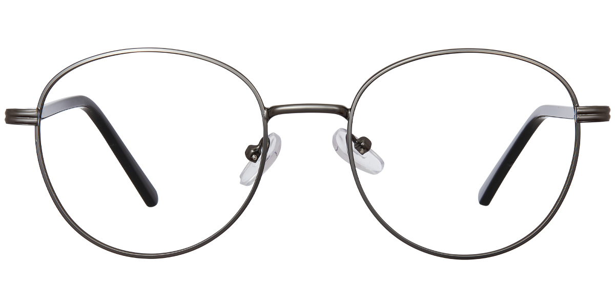 Round Reading Glasses gun_metal