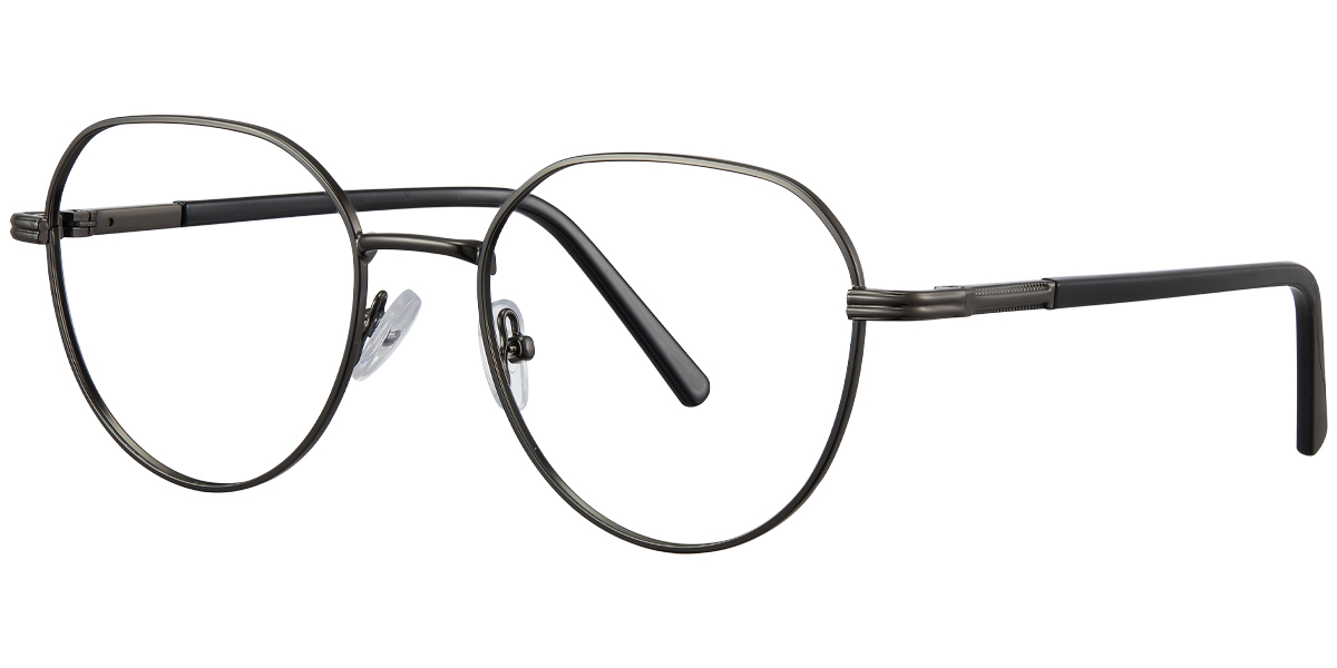 Geometric Reading Glasses gun_metal