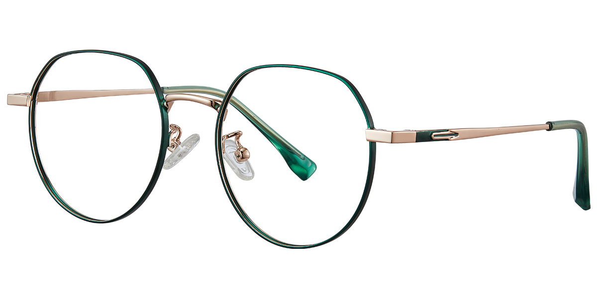 Round Reading Glasses green