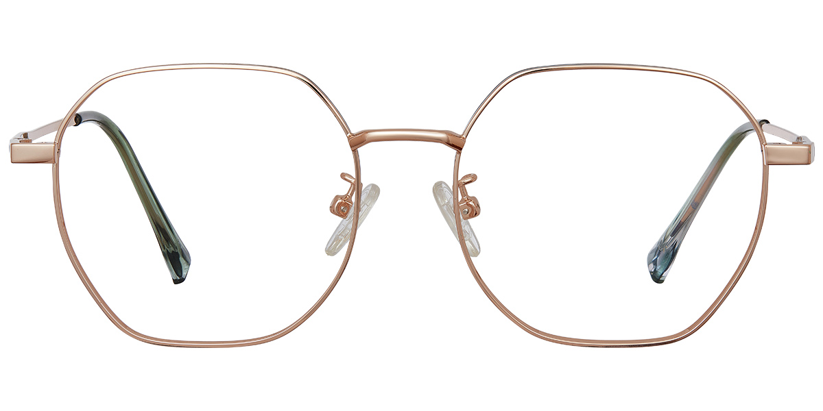 Square Reading Glasses rose_gold-green