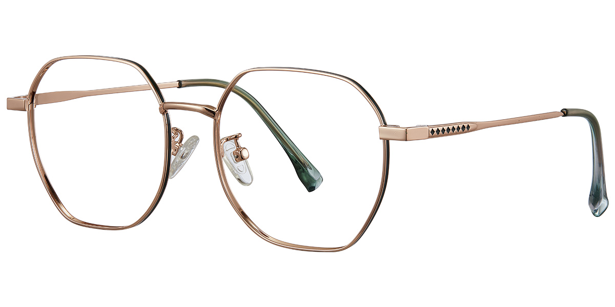 Square Reading Glasses rose_gold-green