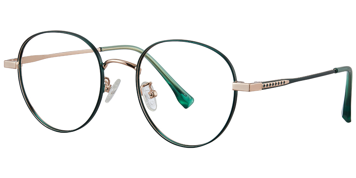 Round Reading Glasses green