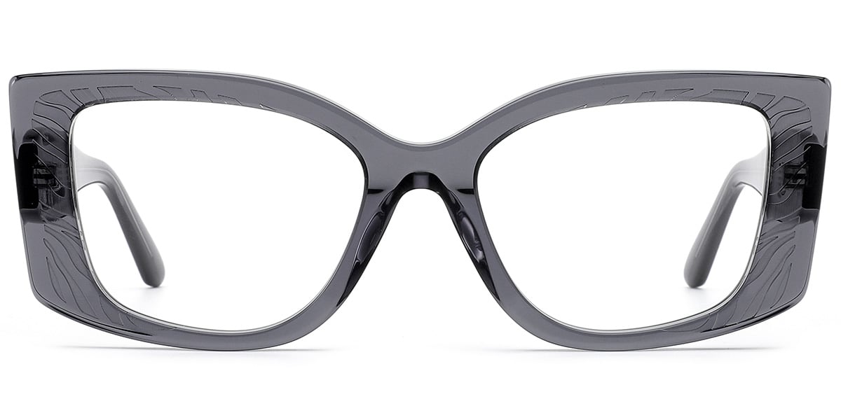 Acetate Square Reading Glasses translucent-grey