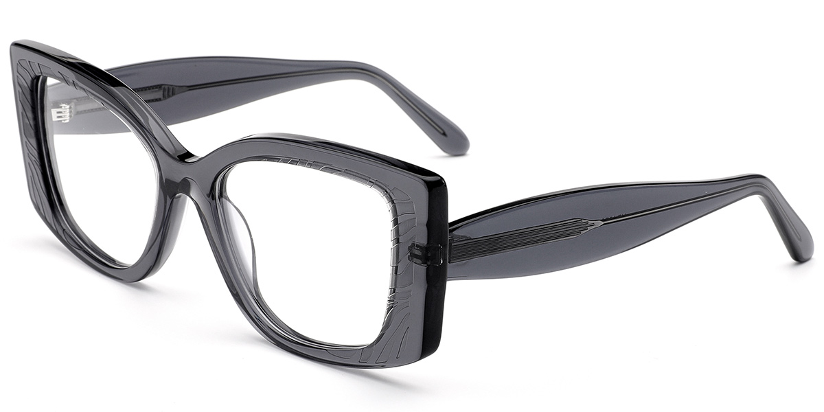 Acetate Square Reading Glasses translucent-grey