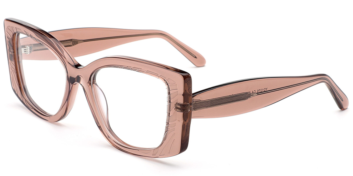 Acetate Square Reading Glasses translucent-brown