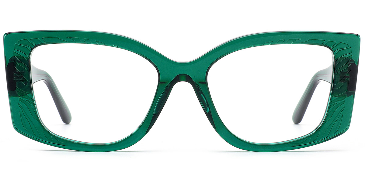 Acetate Square Reading Glasses translucent-green