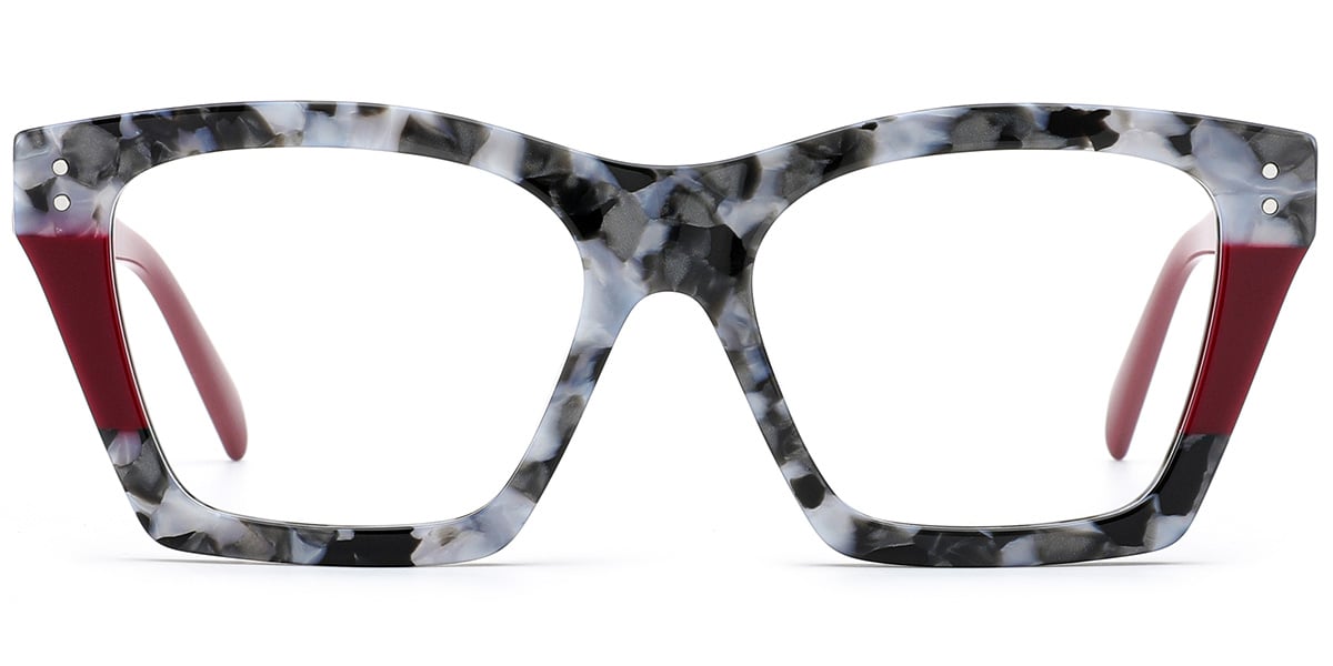 Acetate Square Reading Glasses pattern-red