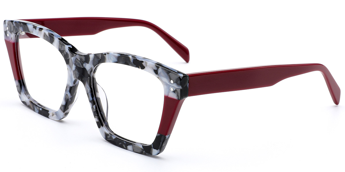 Acetate Square Reading Glasses pattern-red