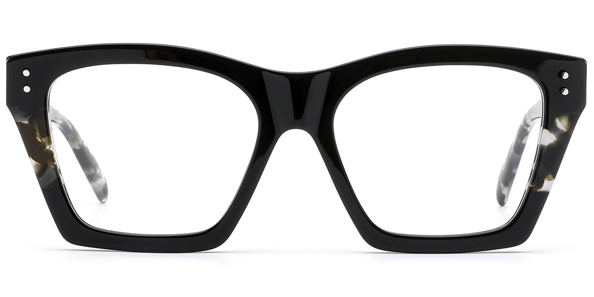 Acetate Square Reading Glasses pattern-black