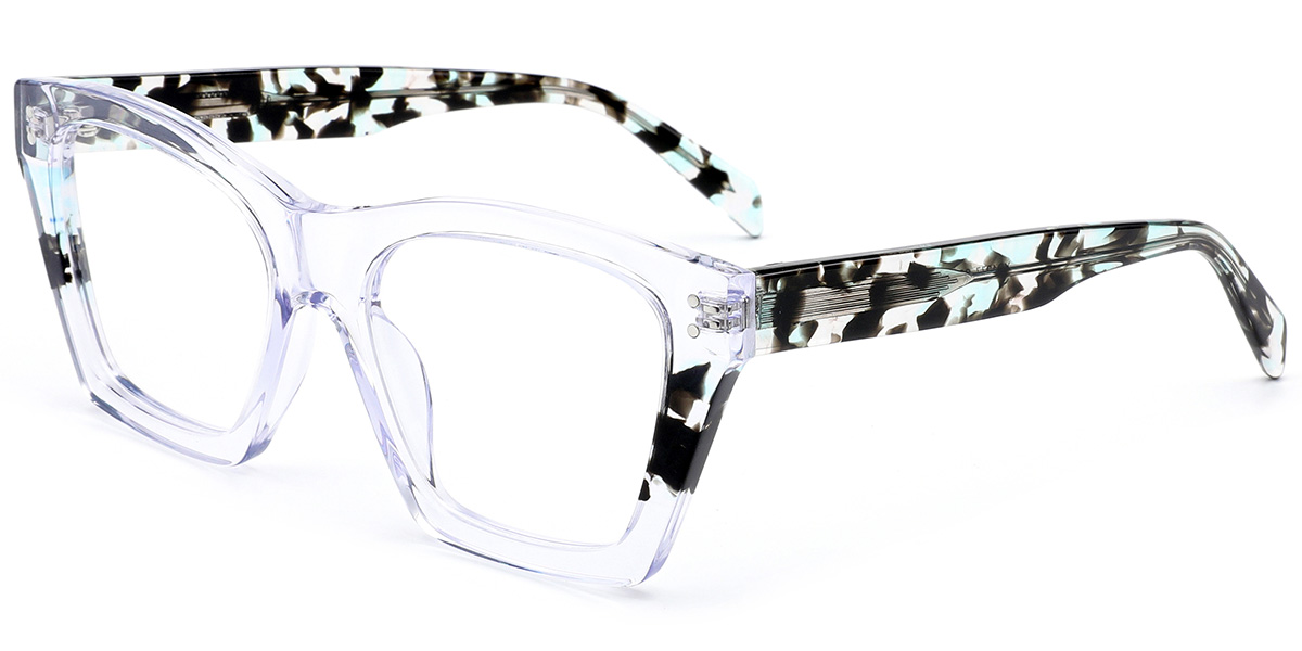 Acetate Square Reading Glasses pattern-translucent