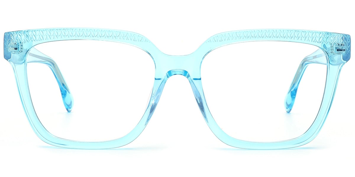 Acetate Square Reading Glasses translucent-blue