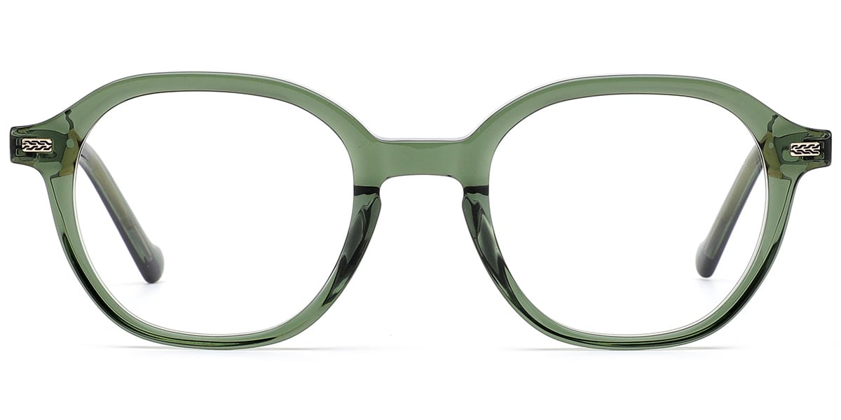 Acetate Square Reading Glasses translucent-green