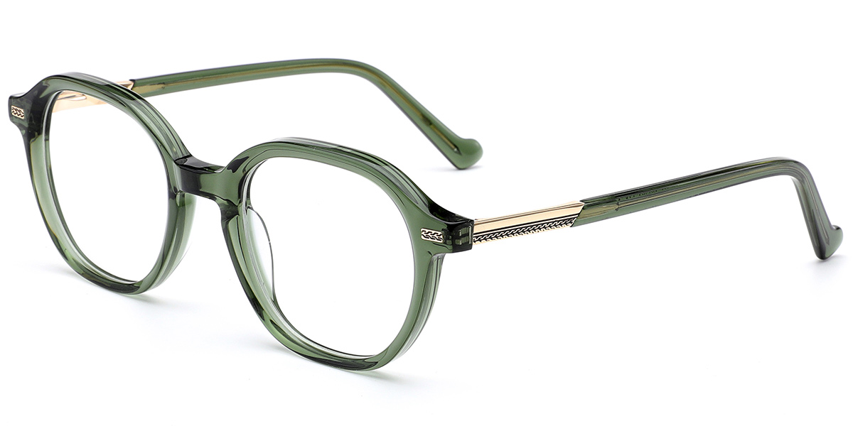 Acetate Square Reading Glasses translucent-green