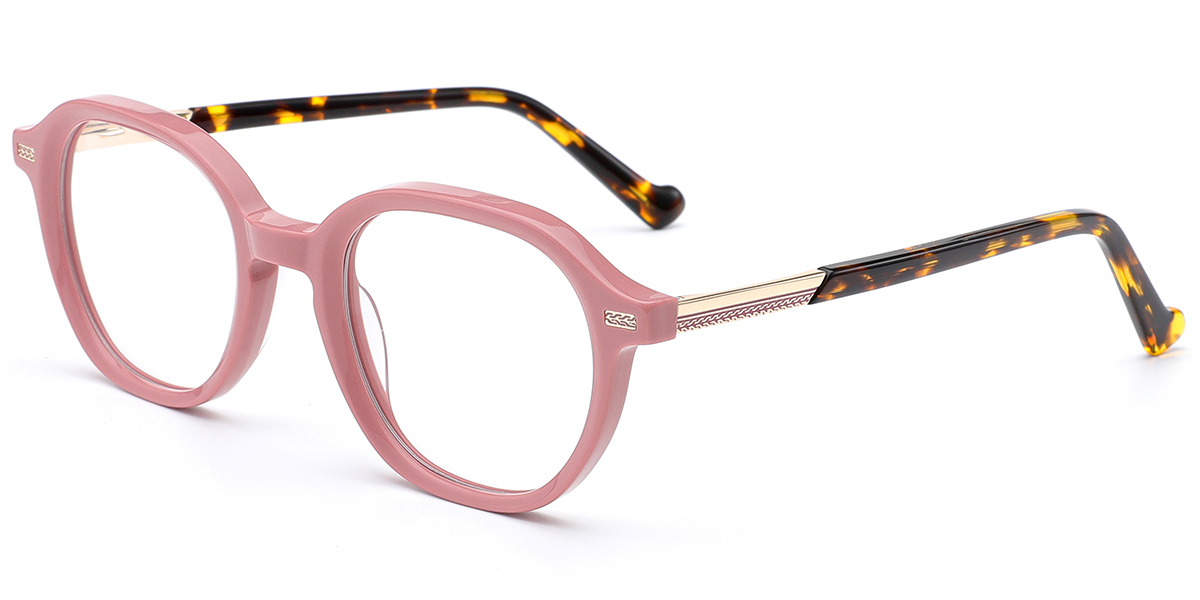 Acetate Square Reading Glasses pink