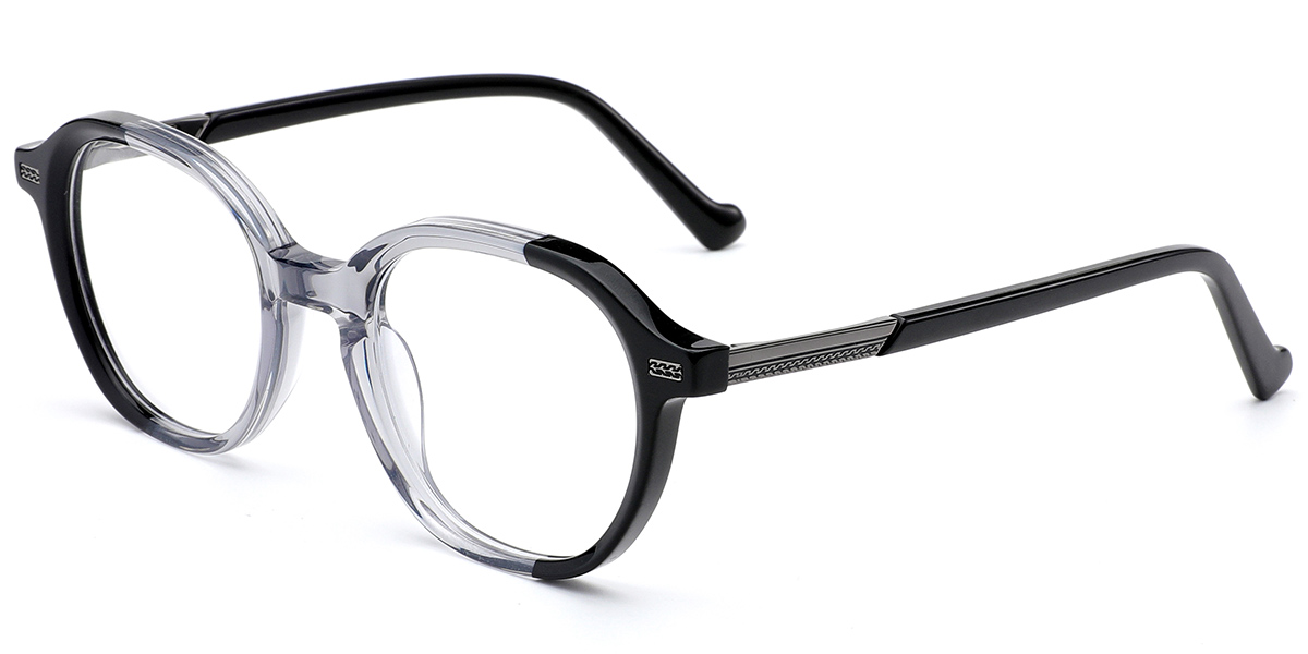 Acetate Square Reading Glasses pattern-black