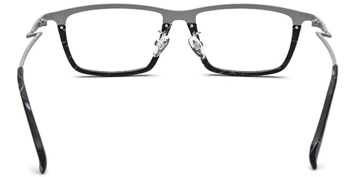 Titanium Rectangle Reading Glasses pattern-grey